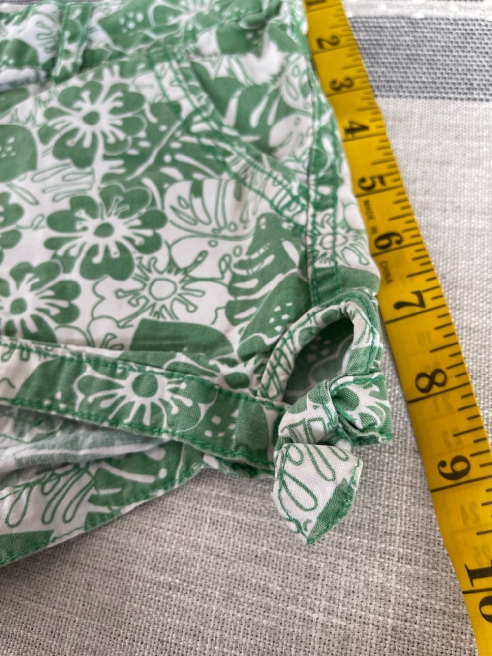 Bongo Retro Vtg Y2K 90'sFloral Shorts Green White Womens Paisley Shorty Shorts 5 - Picture 12 of 14